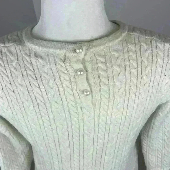 Listicle Cable Knit Crew Neck Sweater - Cream - Picture 5 of 7